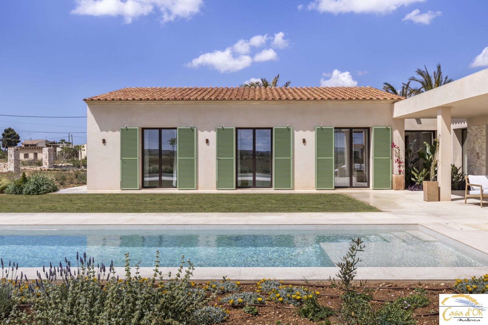 Mediterrane Designer-Finca mit Salzwasserpool und freiem Panoramablick nahe Es Trenc 